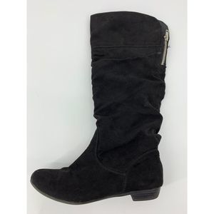 Report Womens Size 7 Flat Boots Faux Suede Vegan Sock Style Shaft 0848 Black